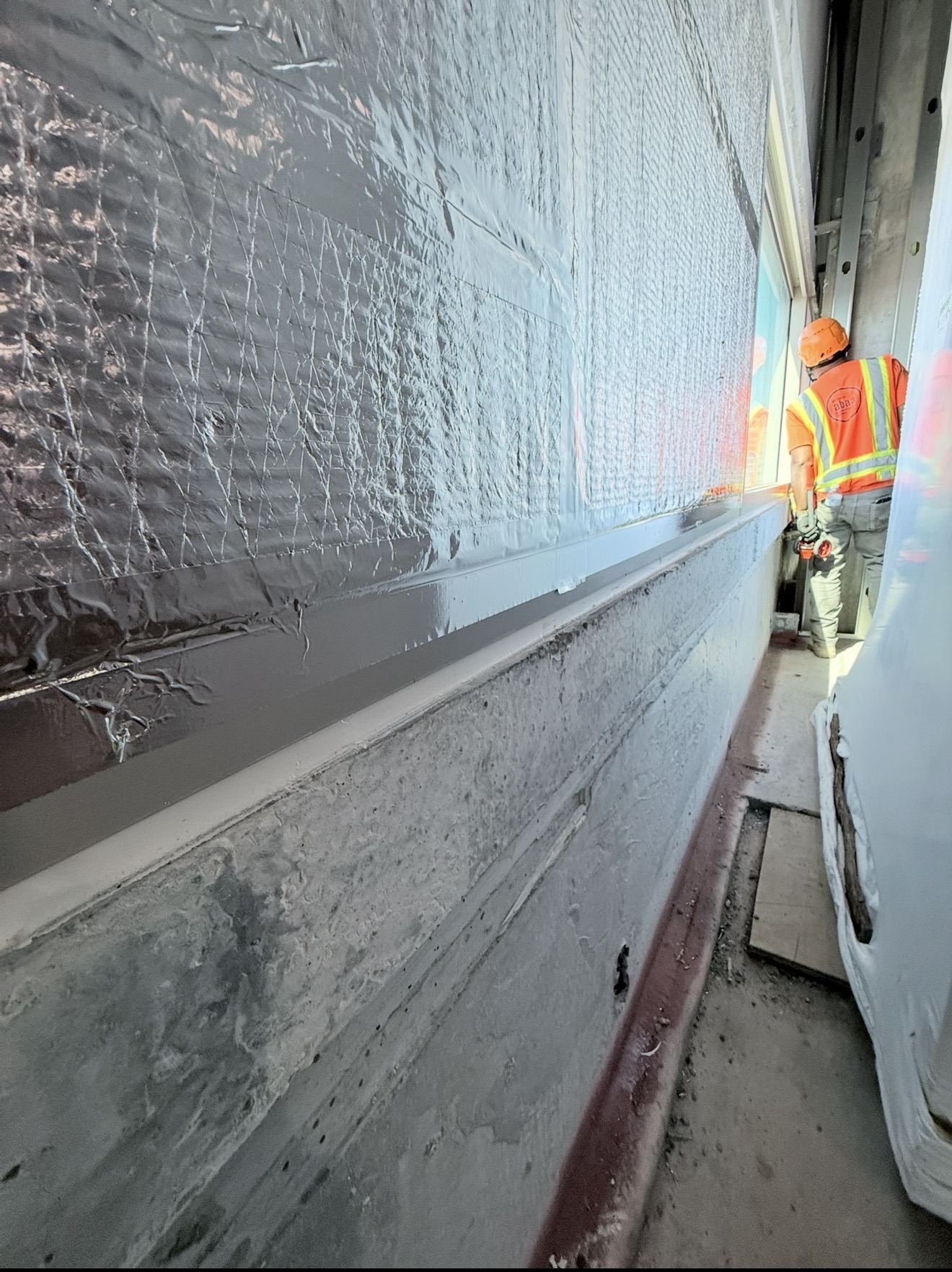 Window perimeter work at the Tampa General Hospital job site